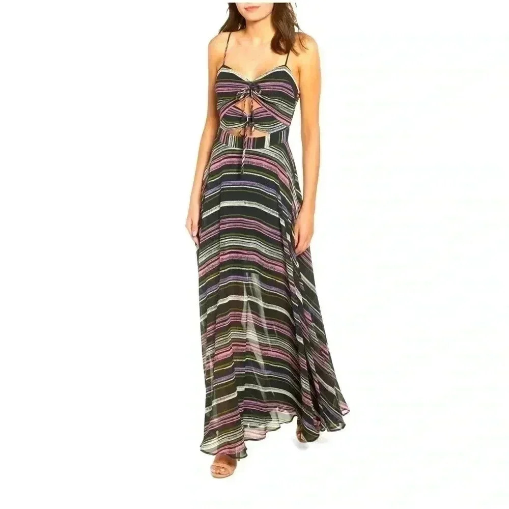 Wayf Multicolor Striped Maxi Dress